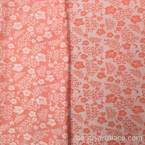 Orangefarbener Jacquard-Stoff mit Seidendruck